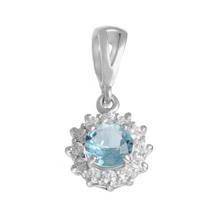 Серебряная подвеска с ювелирным кристаллом и фианитами