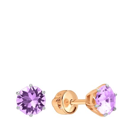 Золотые серьги с кристаллами SWAROVSKI