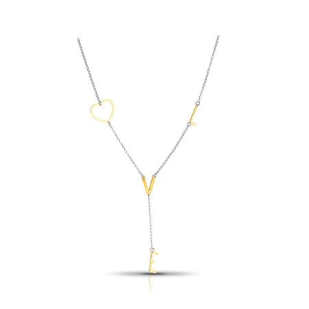 Серебряное колье LOVE с позолотой