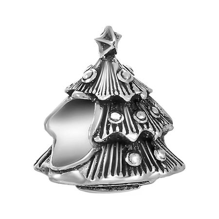 Подвеска-шарм Новогодняя елка из серебра
