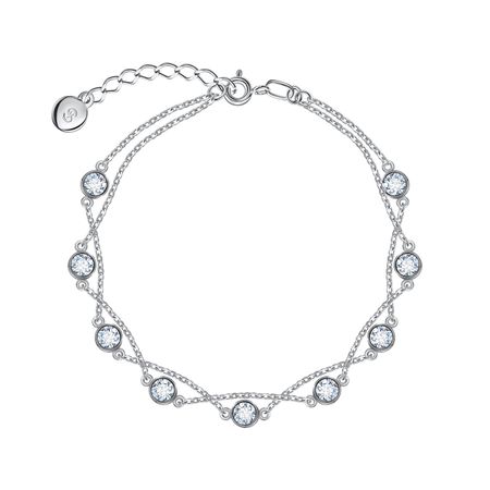 Серебряный браслет Впечатления с фианитами и родированием встречи и впечатления письма