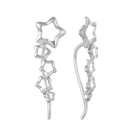 Серебряные серьги Звезда с родированием