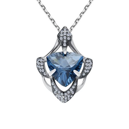 Серебряная подвеска с London топазом и фианитами