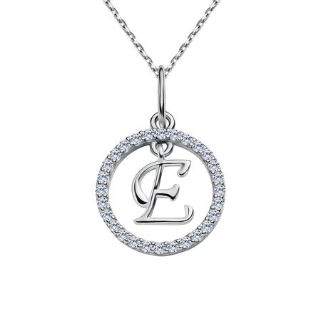 Серебряная подвеска буква Е с фианитами автомобильная 3d abs пластиковая серебряная буква логотип наклейка задний багажник оформление для honda нефритовая эмблема аксессуары