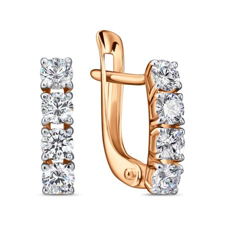 Золотые детские серьги с фианитами