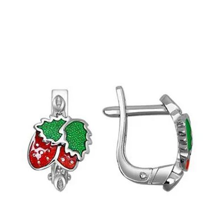 Серьги детские SOKOLOV Ягода из серебра с эмалью