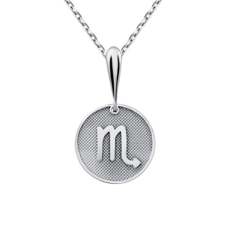 Серебряная подвеска со знаком зодиака Скорпион с родированием