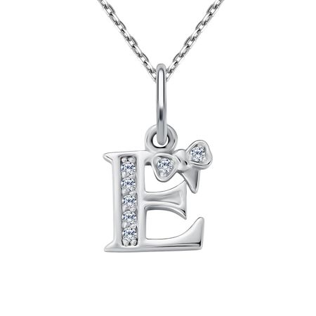 Серебряная подвеска буква Е с фианитами автомобильная 3d abs пластиковая серебряная буква логотип наклейка задний багажник оформление для honda нефритовая эмблема аксессуары