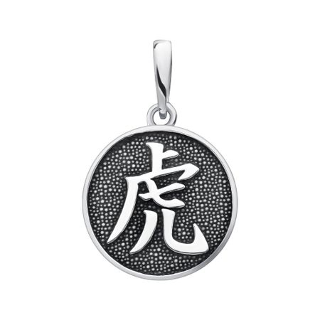 Серебряная подвеска Иероглиф Тигр с чернением екатерина васильевна залесская котовасия приключения кота по имени тигр
