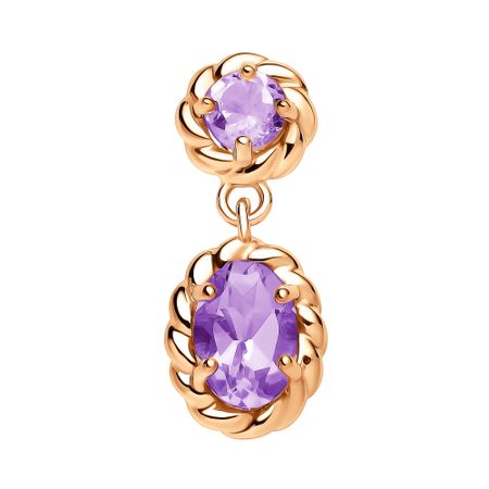 Золотая подвеска с аметистами