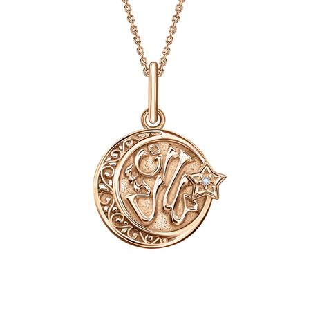 Золотая мусульманская подвеска с фианитом