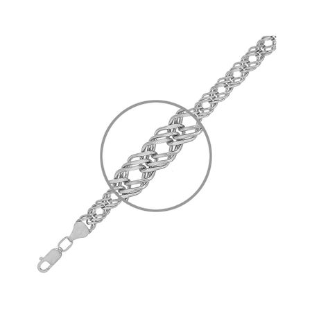 Серебряная полновесная цепочка Тройной ромб с алмазной гранью