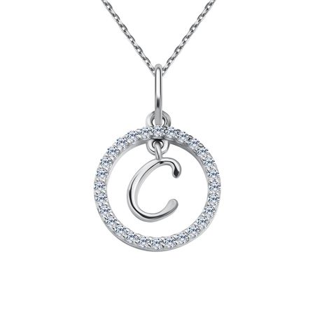 Серебряная подвеска буква С с фианитами автомобильная 3d abs пластиковая серебряная буква логотип наклейка задний багажник оформление для honda нефритовая эмблема аксессуары