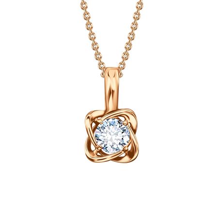 Серебряная подвеска с фианитом и позолотой