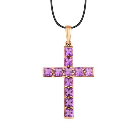 Золотая подвеска с аметистами