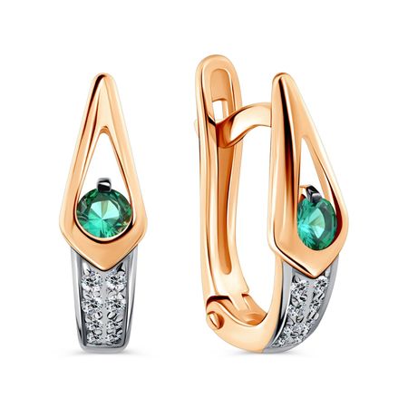 Золотые серьги с изумрудами и бриллиантами с белым и черным родированием