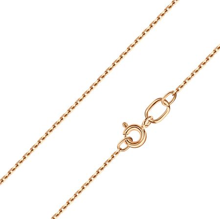 Золотая пустотелая цепочка Квадратный якорь с алмазной гранью