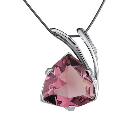 Серебряная подвеска с аметистом и родированием