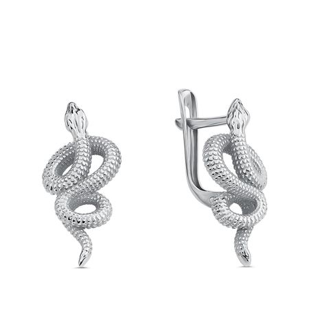 Серебряные серьги Змея с родированием владимир рябов русская фольклорная демонология от оборотней и мертвецов до русалок и огненного змея