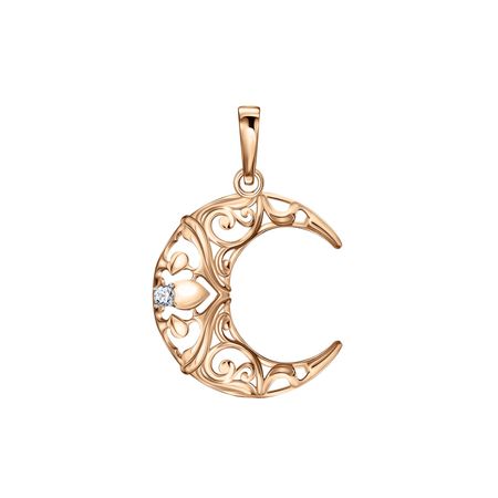 Золотая мусульманская подвеска с фианитом