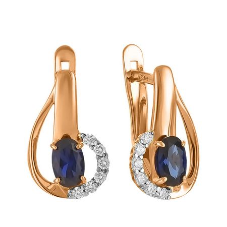 Серьги из золота с сапфирами и бриллиантами