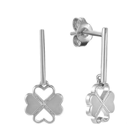 Серебряные серьги Клевер из коллекции Геометрия