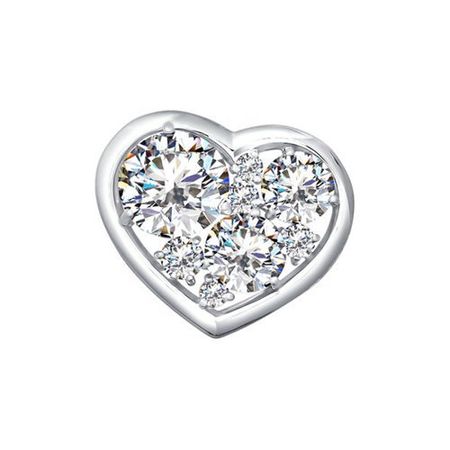 Подвеска SOKOLOV Сердце из серебра с фианитами