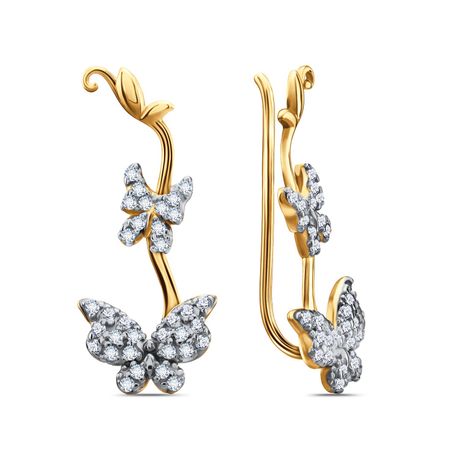 Золотые серьги с фианитами