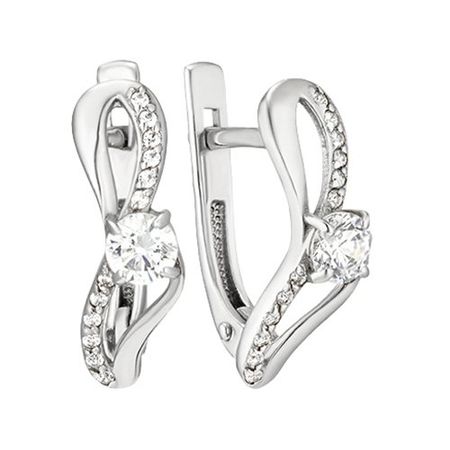 Серьги из серебра с кристаллами SWAROVSKI