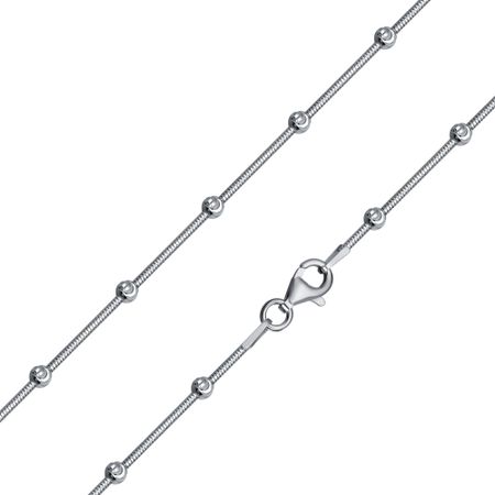 Серебряная цепочка Снейк с шариками и алмазной гранью