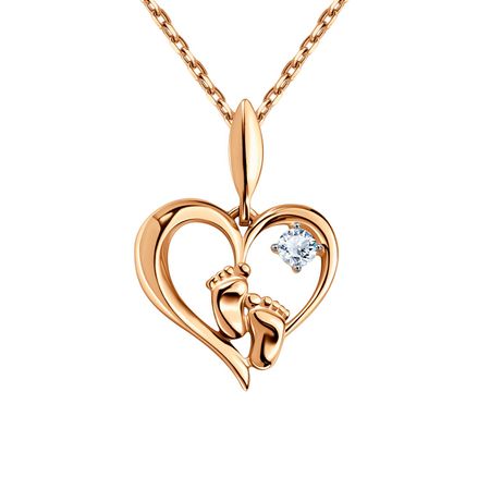 Золотая подвеска Пяточка с фианитом