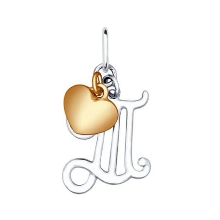 Серебряная подвеска SOKOLOV буква Т