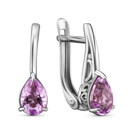 Серьги из серебра с аметистами