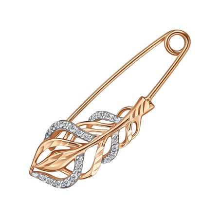 Серебряная булавка с фианитами