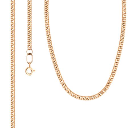 Золотая пустотелая цепочка Двойной панцирь с алмазной гранью