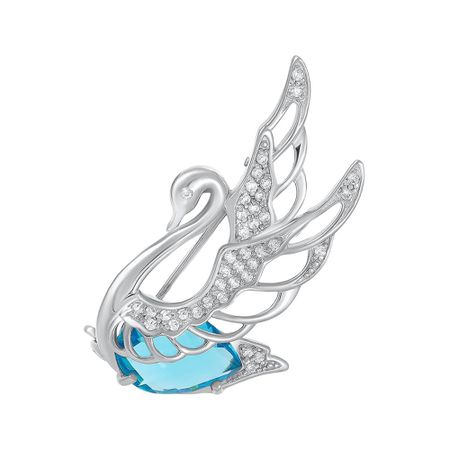 Брошь Лебедь из серебра с фианитами михаил леонидович хазин лебедь мирового кризиса
