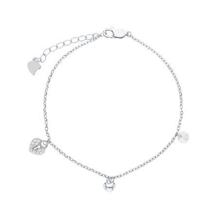 Серебряный браслет Замок с фианитами и родированием электромагнитный замок sary ly 031b 12в