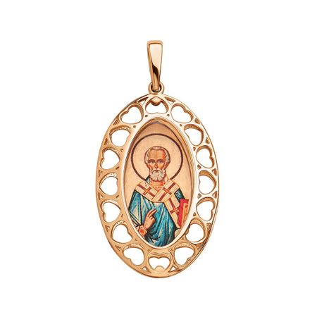 Золотая подвеска Икона Николай Чудотворец