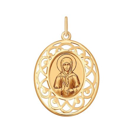 Золотая подвеска Икона Матрона Московская