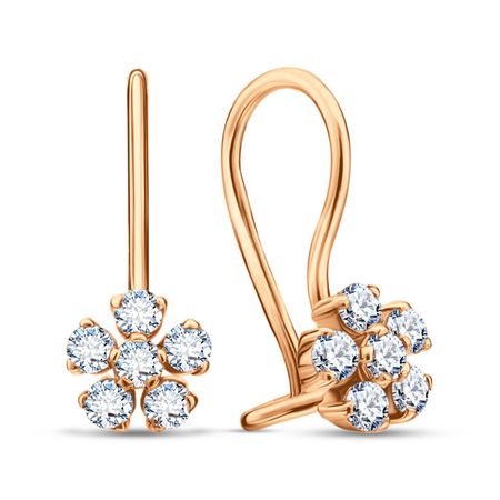 Золотые детские серьги с фианитами