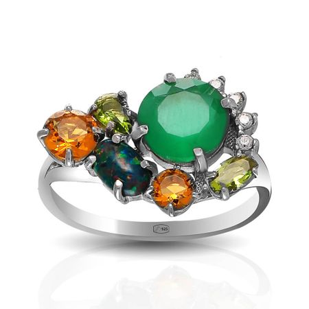 Кольцо из серебра с самоцветами