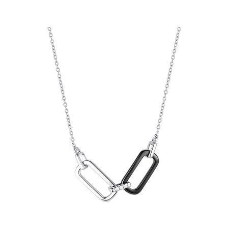 Серебряное колье с керамикой и родированием