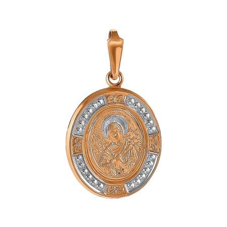 Золотая подвеска Икона Божией Матери Семистрельной