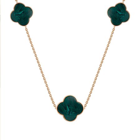 Золотое колье с малахитом из коллекции КЛЕВЕР