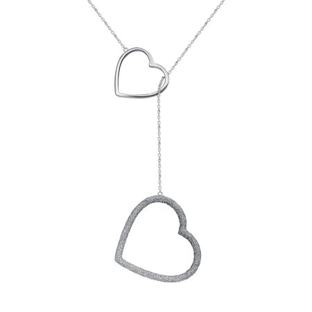 Серебряное колье Сердце с глиттером и родированием холодное сердце рг 1704 раскраска с глиттером