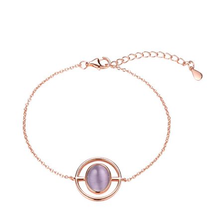 Серебряный браслет с кошачьим глазом и позолотой