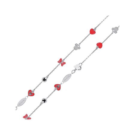 Серебряный детский браслет Микки Маус с эмалью