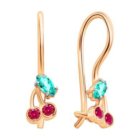 Золотые детские серьги Вишня с фианитами pilot вишня в у перьевая ручка золотое перо