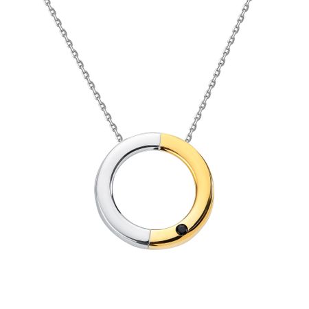 Серебряное колье со шпинелью нано и родированием