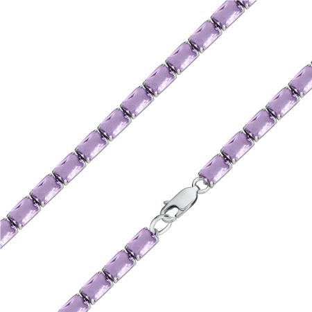 Серебряный браслет с ювелирным стеклом и родированием